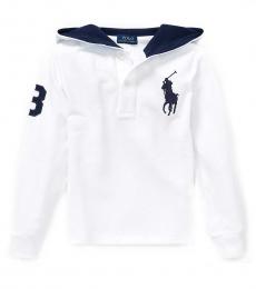 Ralph Lauren Little Boys White Big Pony Hooded T-Shirt
