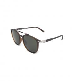 Salvatore Ferragamo Matte Brown Rectangle Sunglasses