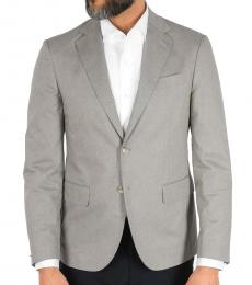 Grey  Stretch Cotton Sportswear 2-Button Blazer