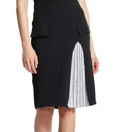 Emporio Armani Black Front Pleated Skirt