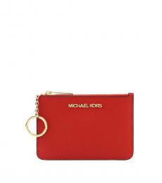 Michael Kors Red Jet Set Card Holder