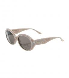 BCBGMaxazria Beige Round Sunglasses