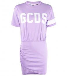 Gcds Light Purple  Logo T-Shirt Dress