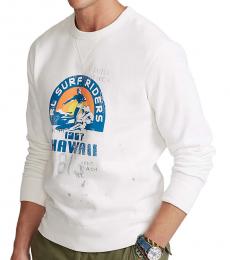 White Fleece Graphic Sweatshirt