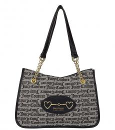 Juicy Couture Black Heart To Heart Medium Tote