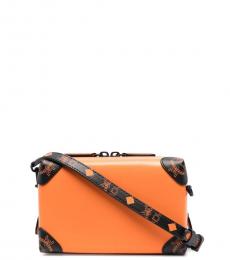 MCM Orange Soft Berlin Mini Crossbody Bag