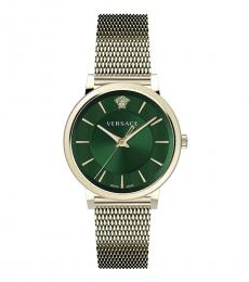 Versace Pale Gold V-Circle Green Dial Watch