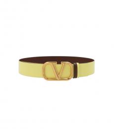 Valentino Garavani Lemon Reversible Logo Buckle Belt
