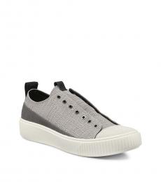 Karl Lagerfeld Grey Canvas Slip-On Sneaker