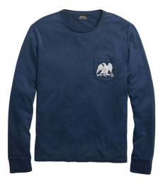 Navy Blue American Eagle Long Sleeve T-Shirt