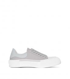 Alexander McQueen Grey Cotton Plimsole Sneakers