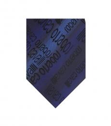 Roberto Cavalli Blue Black Ikat Tie