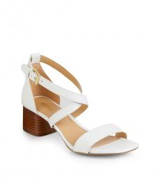 White Diane Ankle Strap Heels