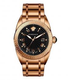 Versace Rose Gold V-Sport Black Dial Watch