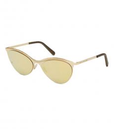 Philipp Plein Golden Yellow Glitter Mirror Sunglasses