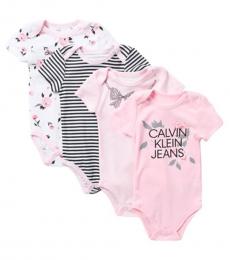 Calvin Klein 4 Piece Bodysuits Set (Baby Girls)