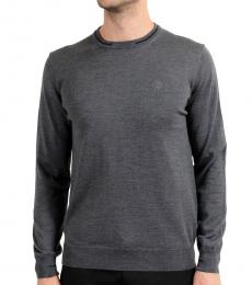 Roberto Cavalli Dark Grey Wool Crewneck Sweater
