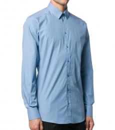 Blue Solid Cotton Shirt