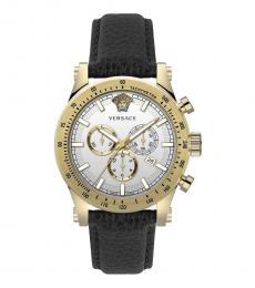 Black Sporty Chronograph Dial Watch