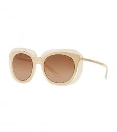 Dolce & Gabbana Gold Brown Distinctive Sunglasses