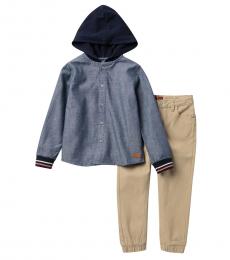 7 For All Mankind 2 Piece Hoodie/Pants Set (Baby Boys)
