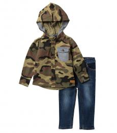7 For All Mankind 2 Piece Hooded Top/Jeans Set (Baby Boys)