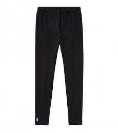 Ralph Lauren Little Girls Black Jersey Leggings