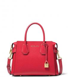 Michael Kors Bright Red Mercer Belted Small Satchel