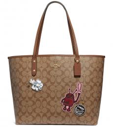 Coach Khaki Keith Haring Signature City Large Tote