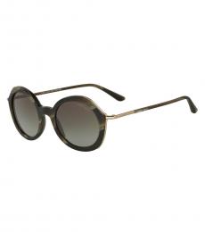 Giorgio Armani Matte Striped Horn Gradient Sunglasses