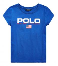 Ralph Lauren Girls Cruise Royal Graphic T-Shirt