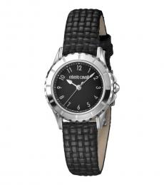 Roberto Cavalli Black-Silver Logo Watch