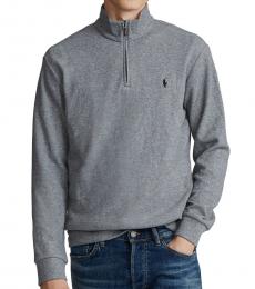 Ralph Lauren Grey Heather Double-Knit Half-Zip Pullover