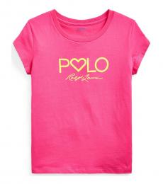 Ralph Lauren Girls Pink Logo Jersey T-Shirt