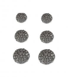 Hematite Fireball Stud Earrings
