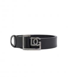 Dolce & Gabbana Black Logo Buckle Belt
