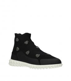 Black Fabric Sock Sneakers