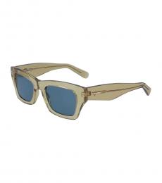 Salvatore Ferragamo Light Blue Rectangular Clear Sunglasses