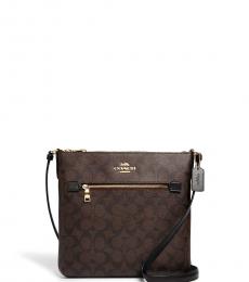 Coach Dark Brown Rowan File Medium Crossbody Bag