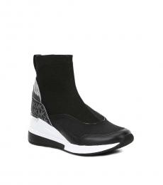 Michael Kors Black Logo Stretch Knit Sock Booties