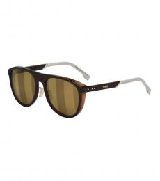Fendi Brown Striped Sunglasses
