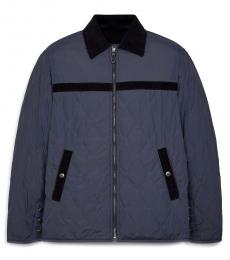 Navy Blue Quilted Diamond Jacket