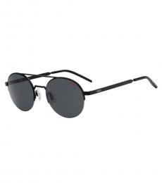 Hugo Boss Black Round Semi-Rimless Sunglasses
