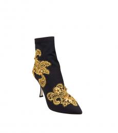 Dolce & Gabbana Black Baroque Embroidery Boots