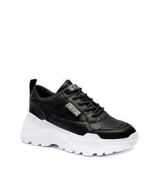 Versace Jeans Couture Black Leather Speedtrack Sneakers
