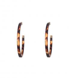 Ralph Lauren Brown Tortoise Open Hoop Earrings