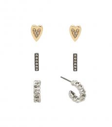 Karl Lagerfeld Tri Tone Earrings Set