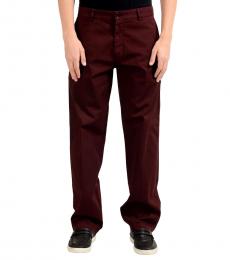 Maroon Stretch Casual Pants