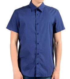 Versace Jeans Couture Blue Short Sleeve Cotton Shirt