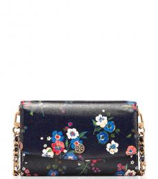 Tory Burch Black Parker Floral Small Crossbody
